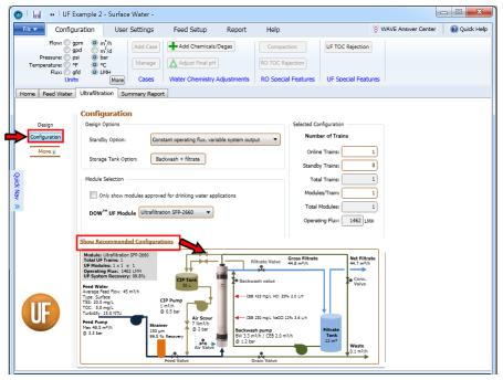 Figure 68. Further options to specify a UF system in WAVE  Figure 68. Further options to specify a UF system in WAVE